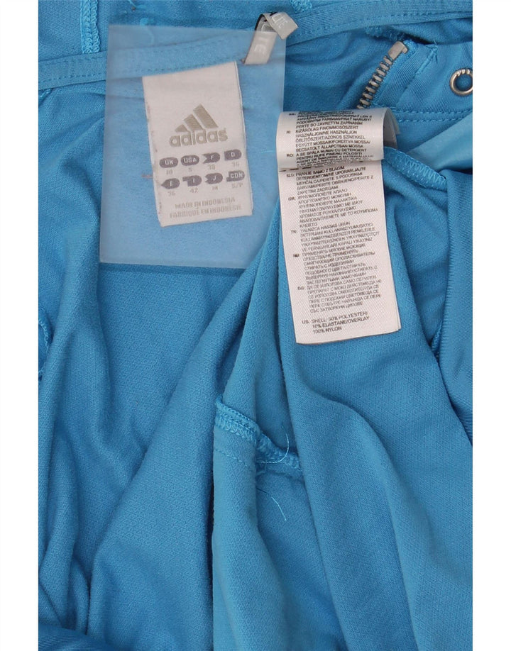 Женский свитер с капюшоном на молнии Adidas UK 10, маленький синий, полиэстер