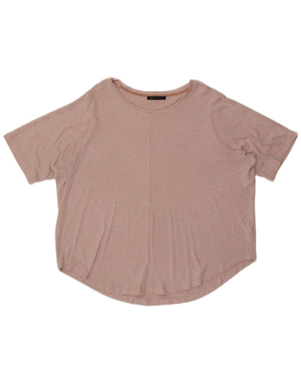 Женская футболка оверсайз Marks & Spencer Top UK 24 4XL Розовая вискоза с крапинками