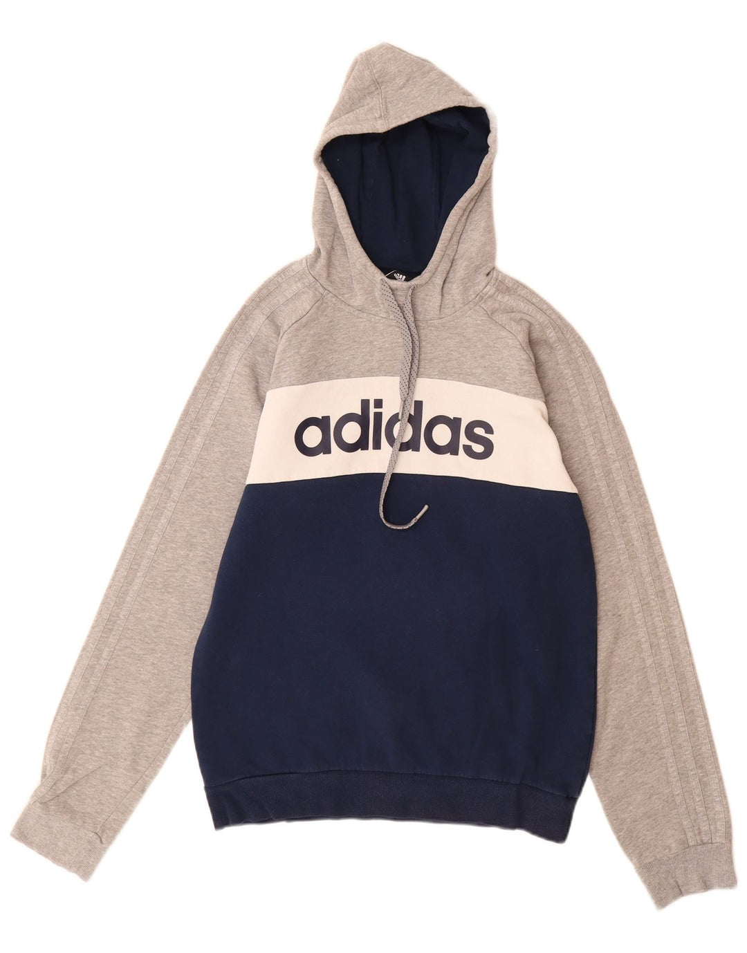 Мужской джемпер с капюшоном ADIDAS, средний разноцветный, хлопок с цветными блоками