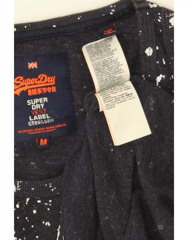 Мужской жилет с рисунком Superdry, средний темно-синий пятнистый хлопок