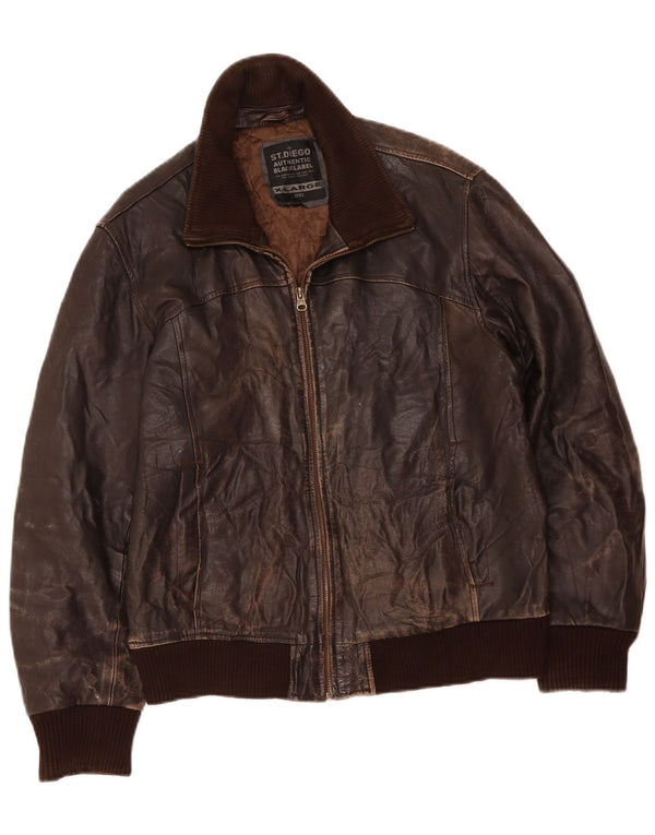 ВИНТАЖНАЯ Женская кожаная куртка UK 18 XL Коричневая кожаная