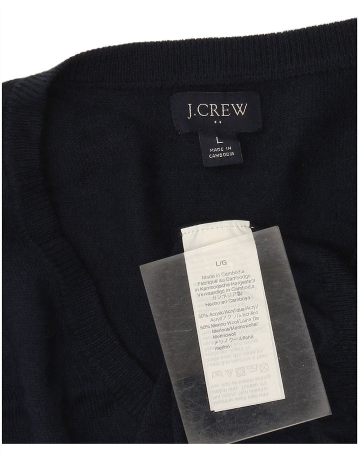 Мужской джемпер с v-образным вырезом J. Crew, большой темно-синий акрил