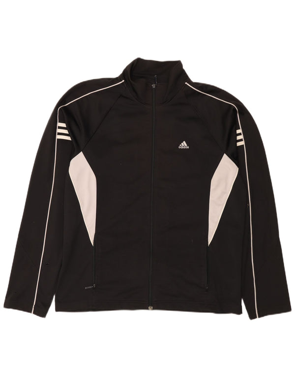 Мужская спортивная куртка Adidas UK 42/44, большой черный полиэстер с цветными блоками