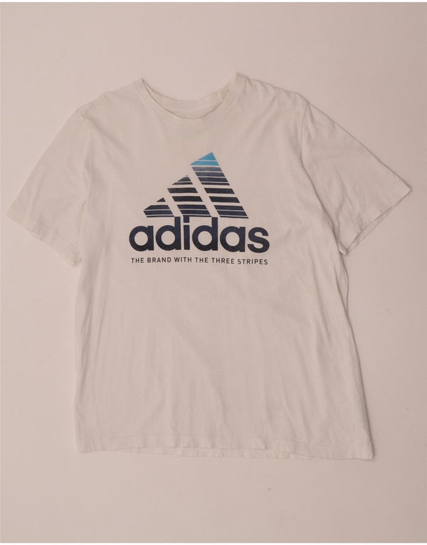 Мужская футболка Adidas с рисунком, большой белый хлопок