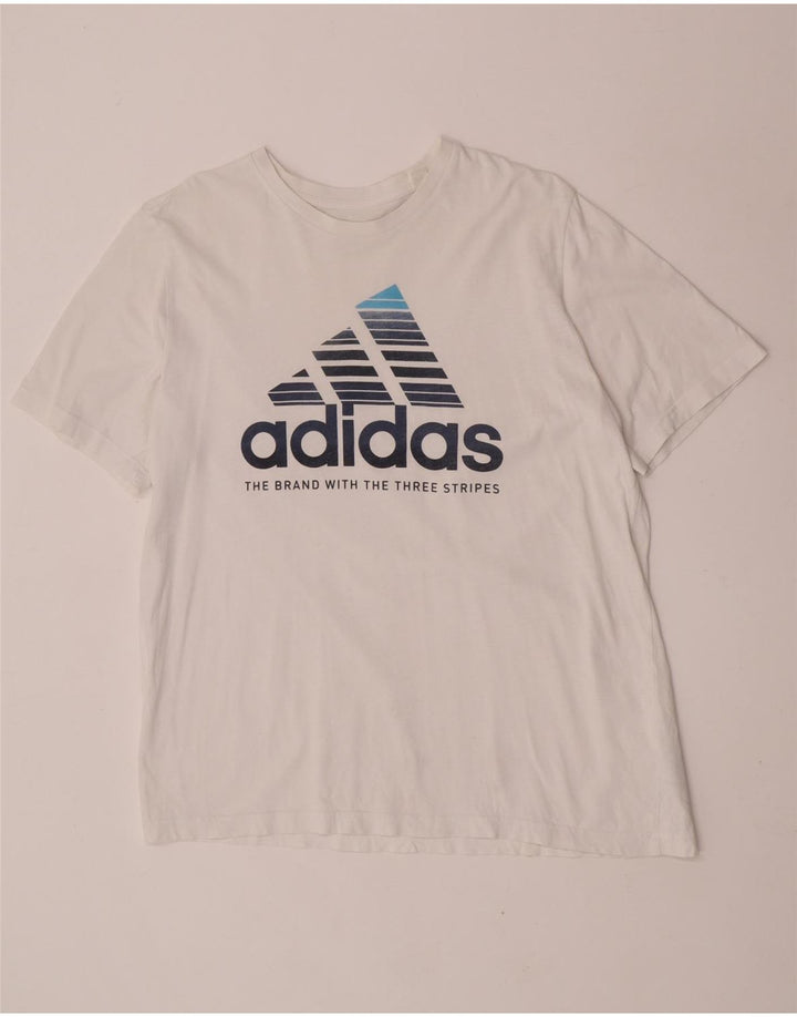 Мужская футболка Adidas с рисунком, большой белый хлопок