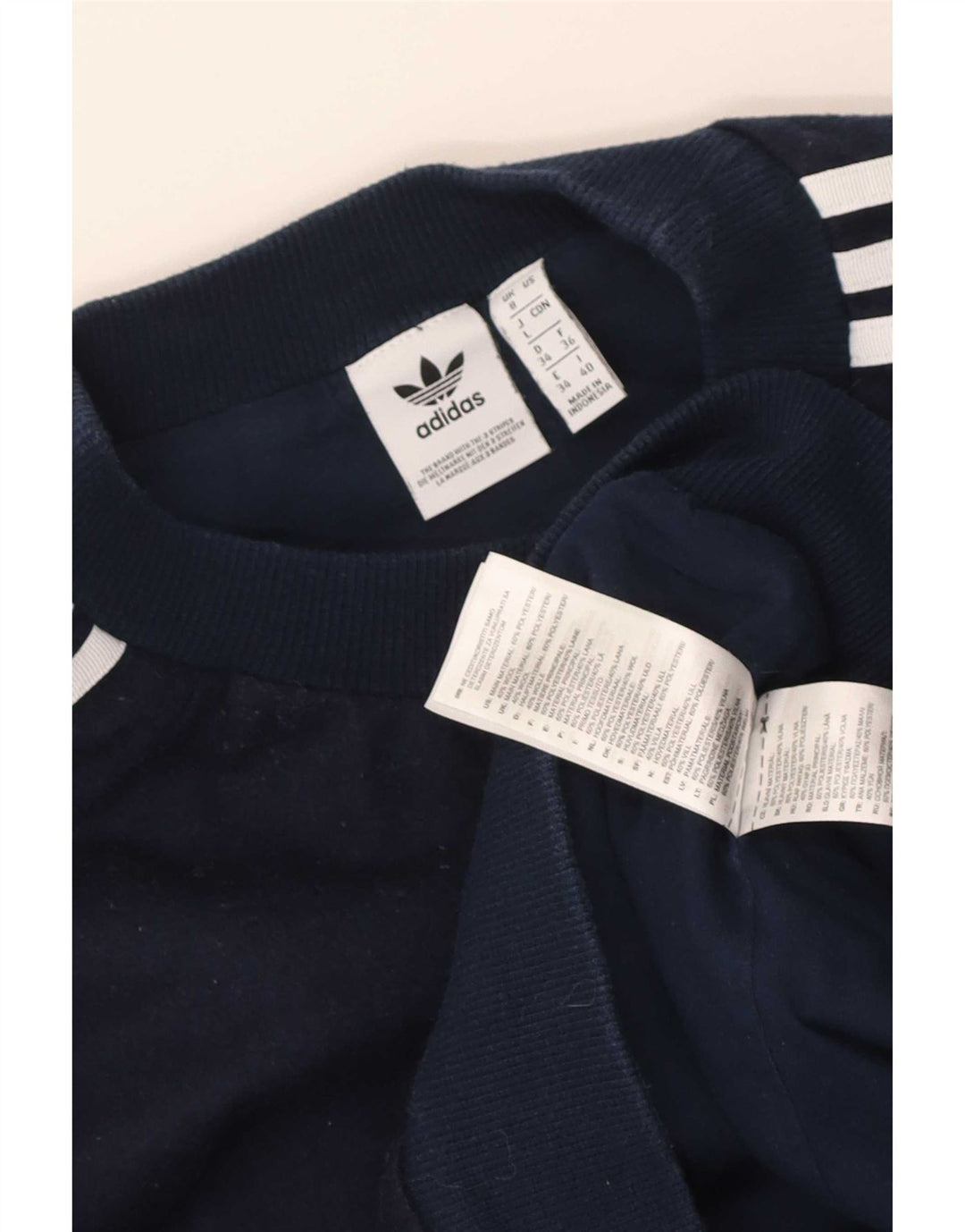 Мужской укороченный свитер Adidas UK 8, маленький темно-синий, полиэстер