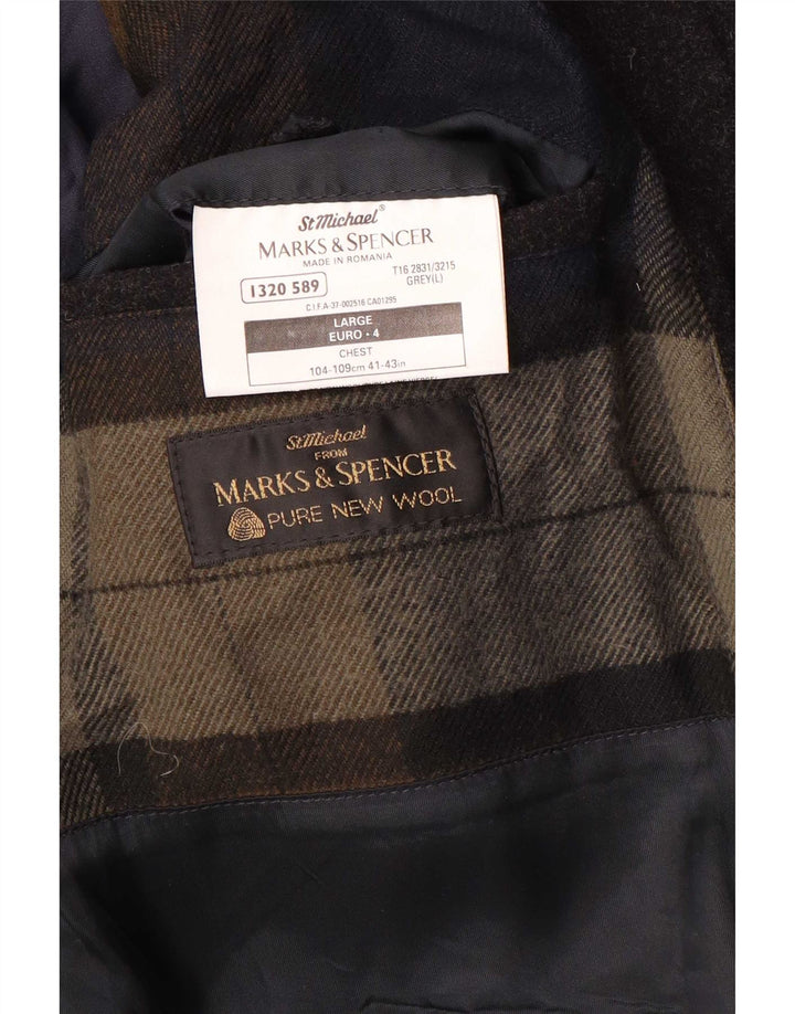 Мужское пальто Marks & Spencer UK 40, большое серое из натуральной шерсти
