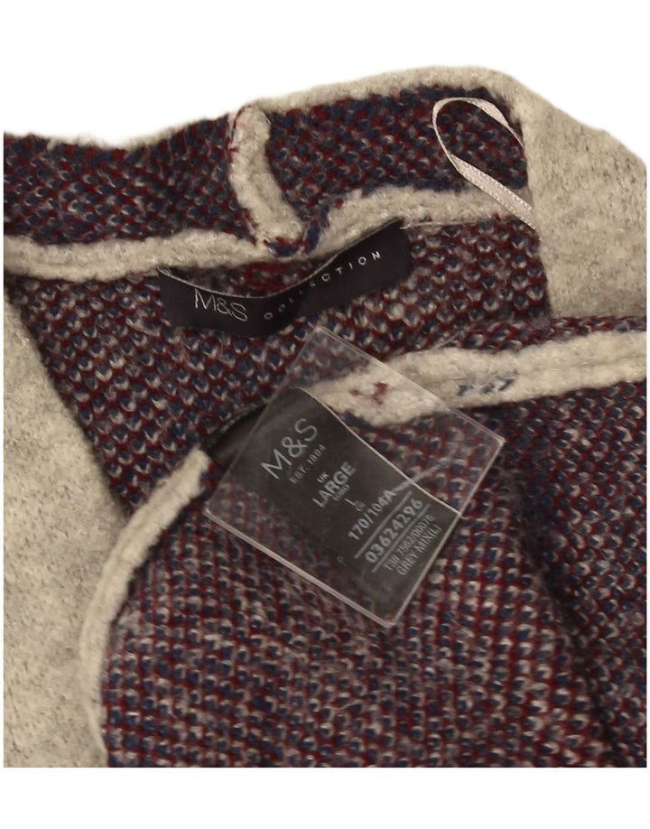 Женский удлиненный кардиган Marks & Spencer UK 16, большая серая клетка