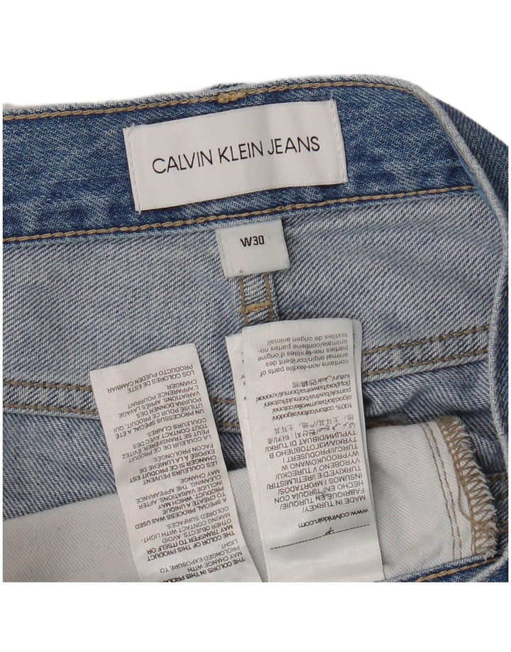 Мужские прямые джинсы с высокой талией CALVIN KLEIN W30 L28, синий хлопок