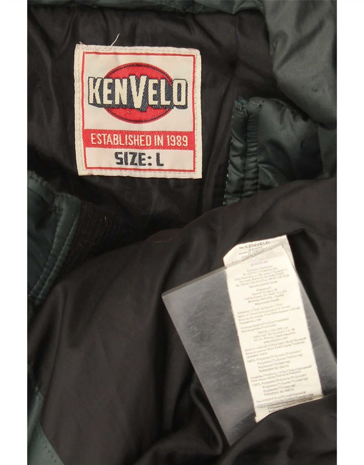 Мужская стеганая куртка Kenvelo UK 40, большой зеленый полиэстер