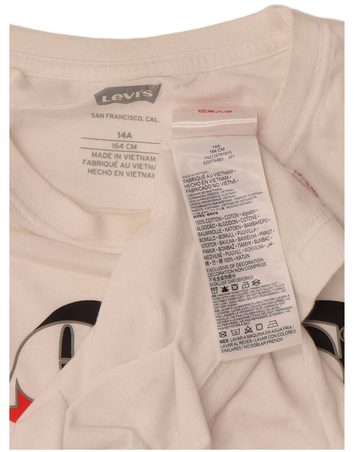 Футболка с рисунком LEVI'S для мальчиков, топ 13-14 лет, белый хлопок