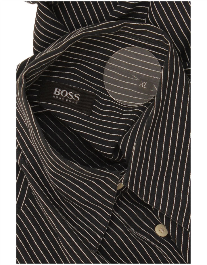 Мужская рубашка Hugo Boss XL темно-синяя в полоску