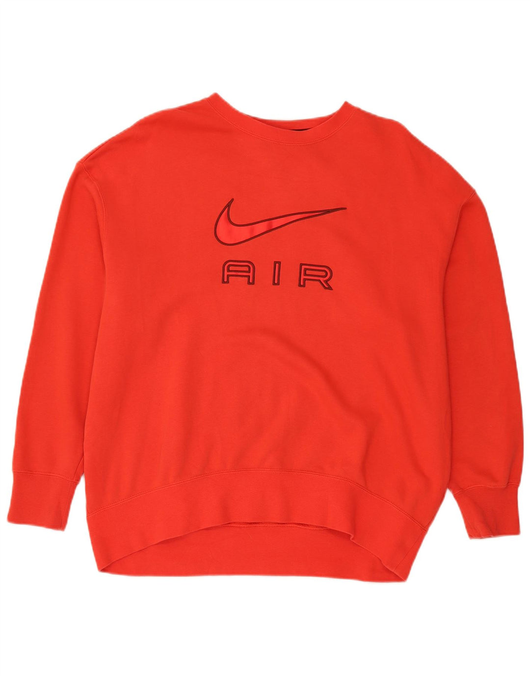 Мужской свитер свободного кроя Nike с рисунком, хлопковый джемпер среднего красного цвета