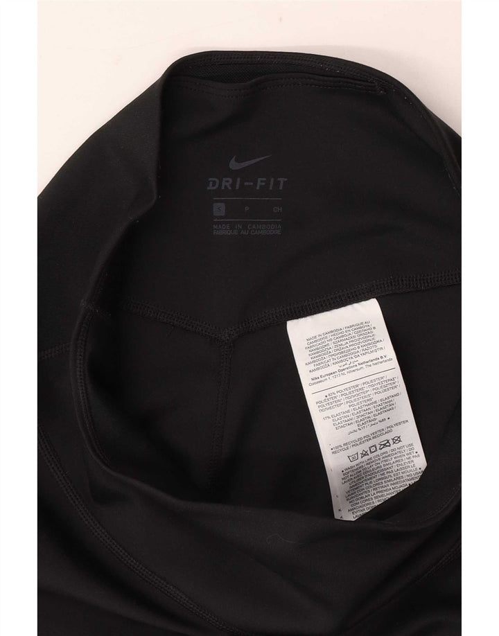 Женские леггинсы-капри Nike Dri Fit UK 8, маленькие черные из полиэстера