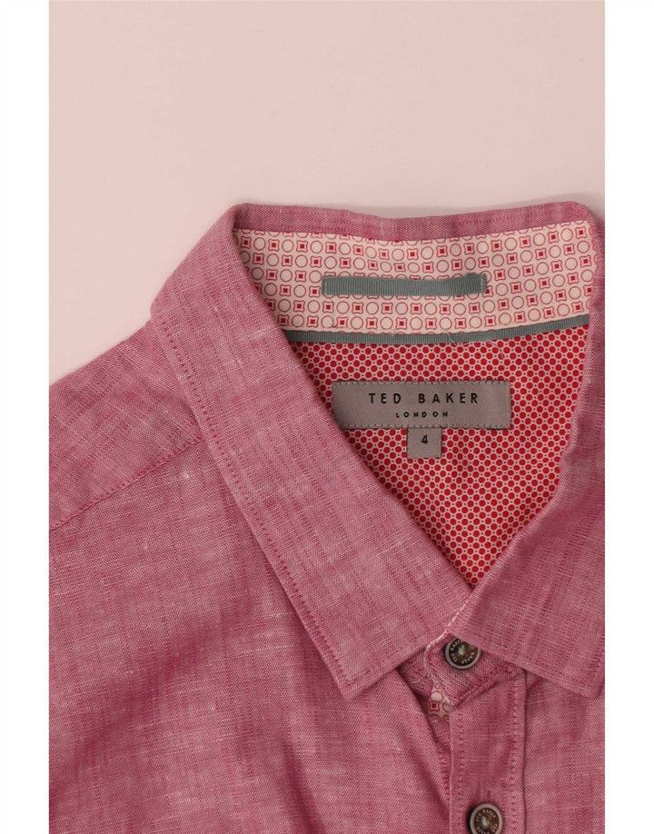 Мужская рубашка Ted Baker, размер 4, большая розовая льняная рубашка