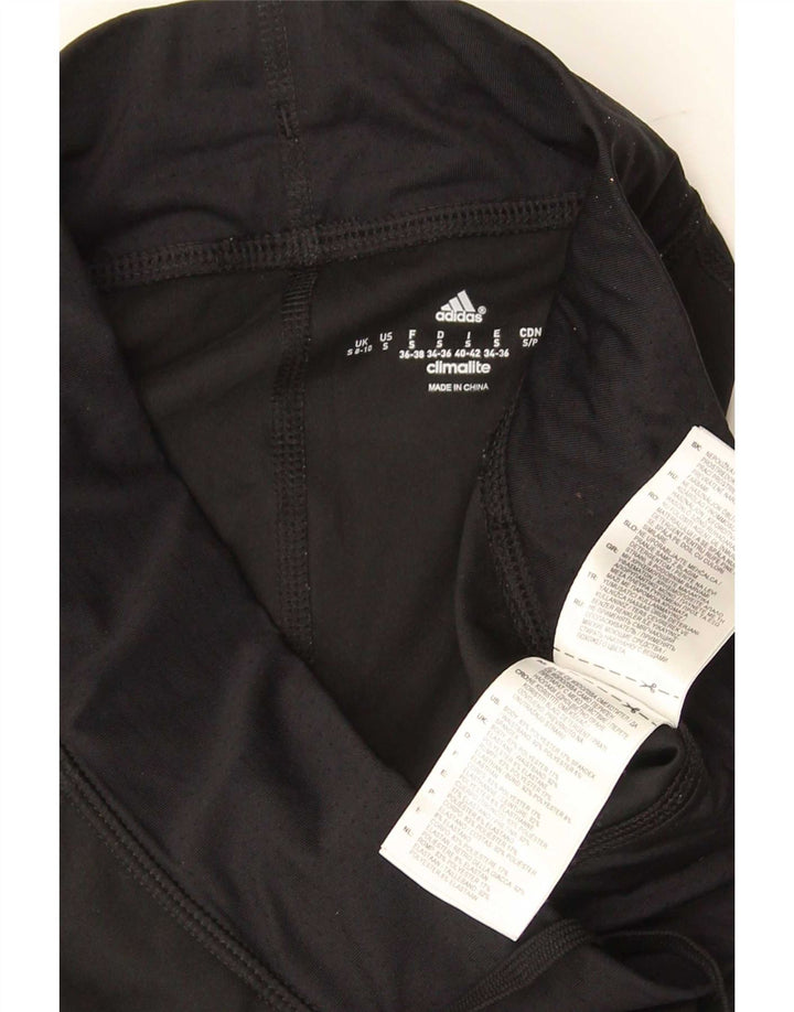 Женские леггинсы-капри Adidas Climalite UK 8/10, маленькие черные из полиэстера