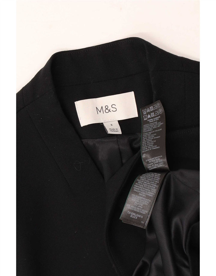 Женский открытый блейзер Marks & Spencer UK 8, маленький черный полиэстер