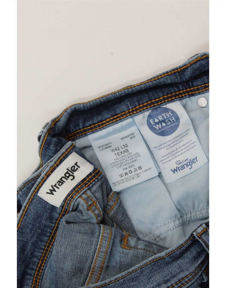 Мужские прямые джинсы WRANGLER Техас W42 L32, синий хлопок