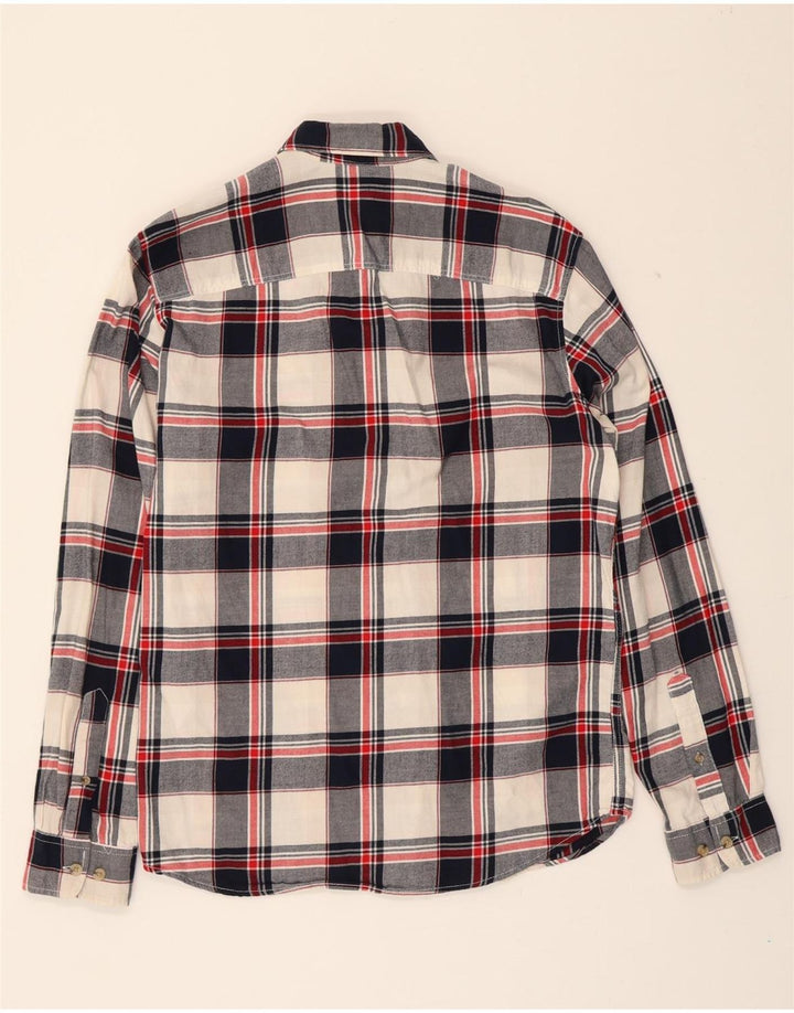 JACK & JONES Mens Flannel Shirt Small Navy Blue Check Cotton Vintage Jack & Jones and Second-Hand Jack & Jones from Messina Hembry 