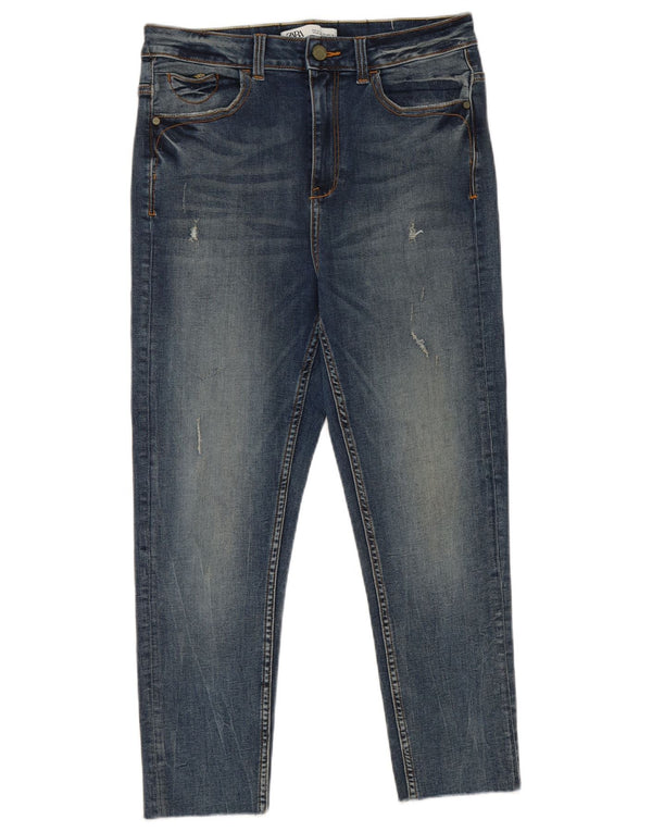 Женские укороченные джинсы Zara EU 40 Medium W30 L24 Синие, хлопок