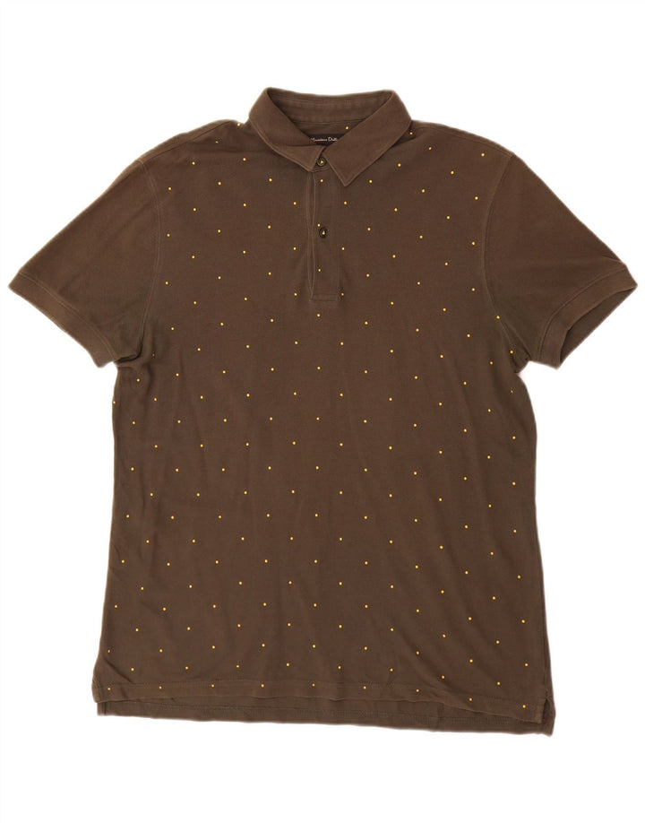 Мужская рубашка-поло Massimo Dutti, большой цвет хаки, пятнистый