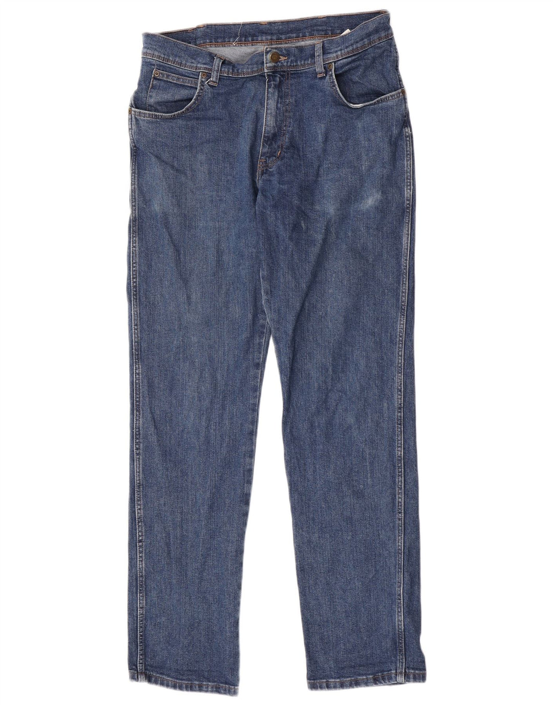 Мужские прямые джинсы Wrangler стандартного кроя W34 L34, синий хлопок