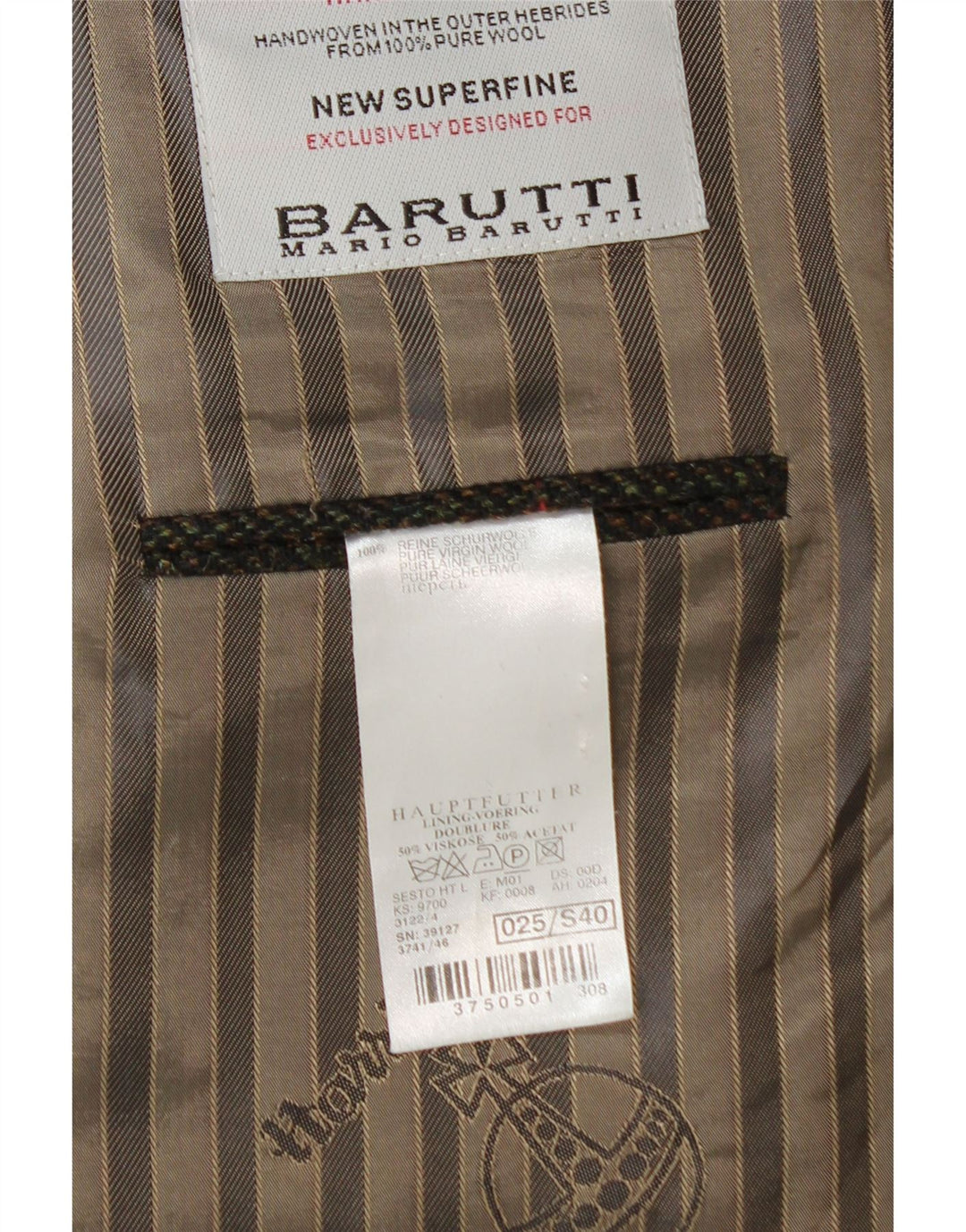 Мужской пиджак Mario Barutti с 3 пуговицами, Великобритания 46 3XL, хаки в клетку из натуральной шерсти
