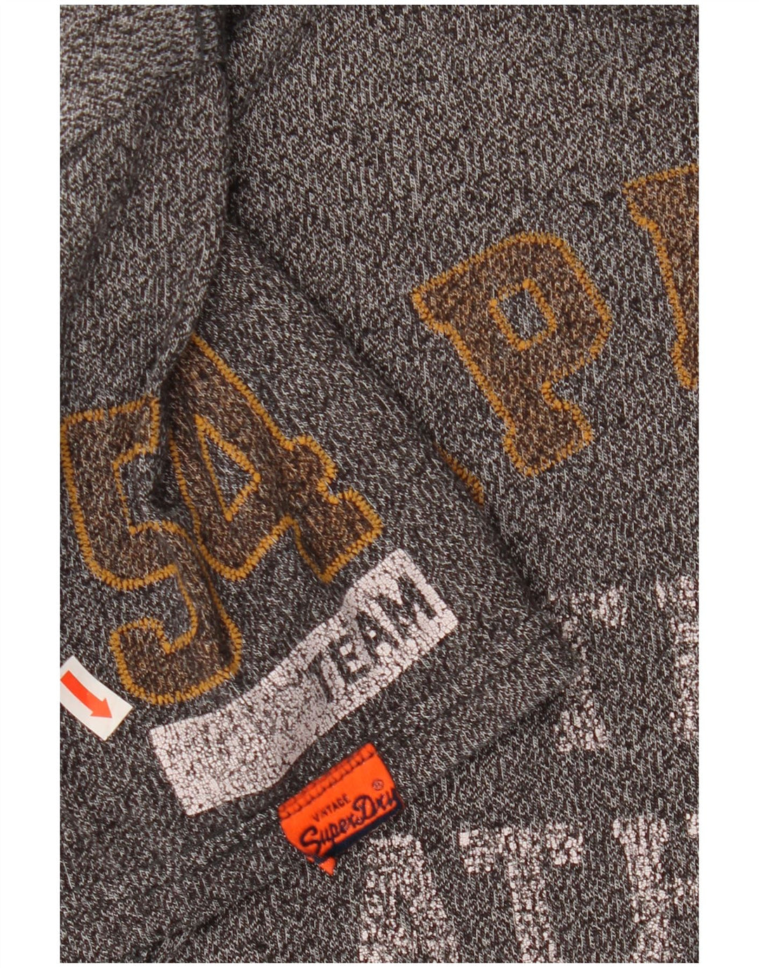 SUPERDRY Мужская футболка с рисунком, большой серый хлопок с крапинками