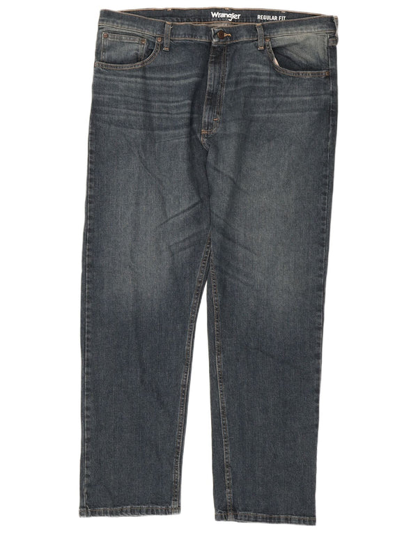 Мужские прямые джинсы Wrangler стандартного кроя W40 L30, синий хлопок