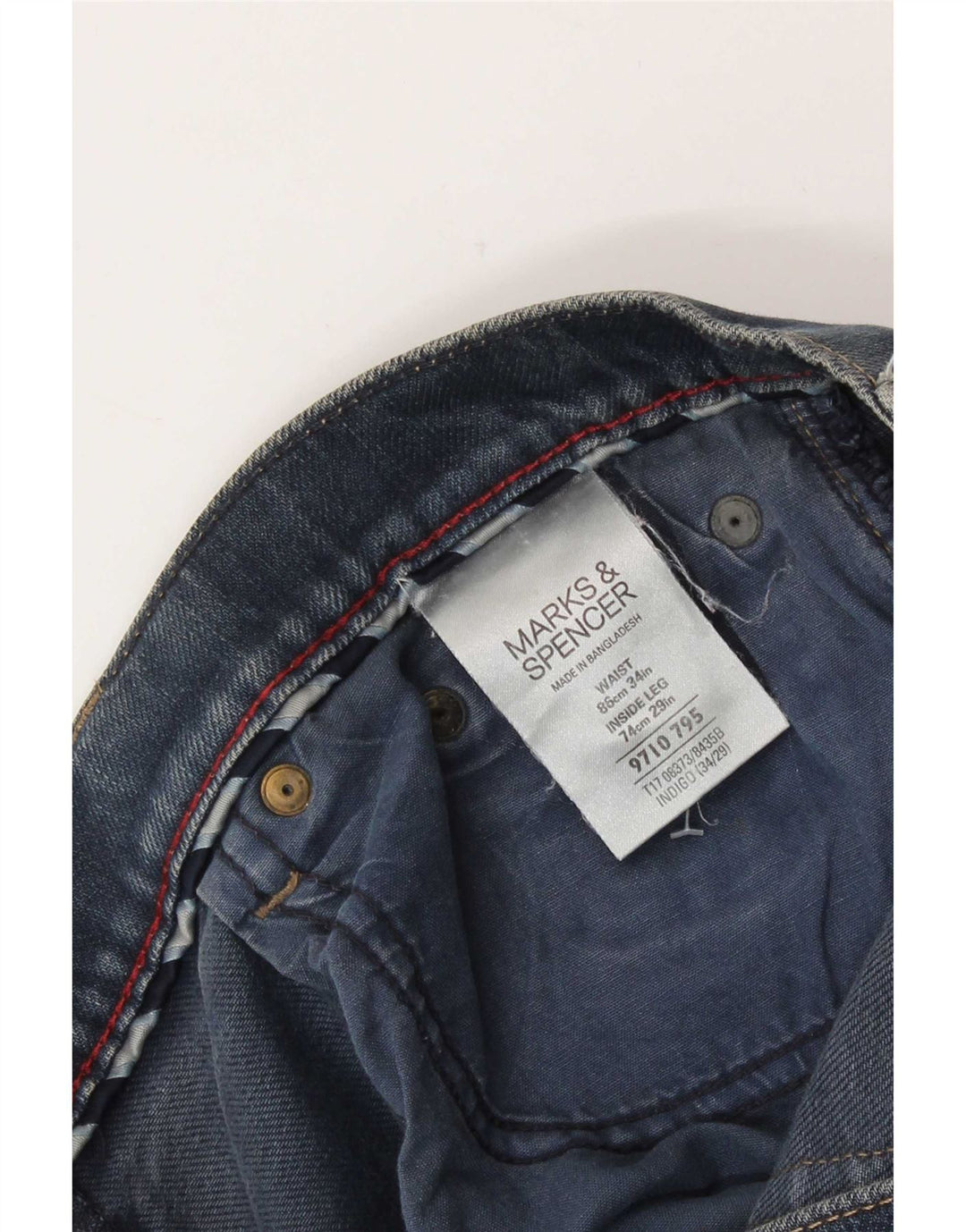 Женские прямые джинсы Marks & Spencer W34 L25 синие, хлопок