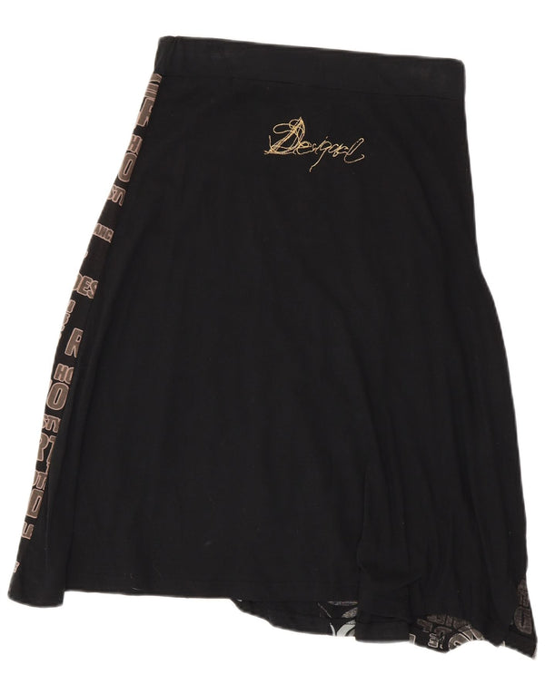 Desigual Womens Graphic Asymmetrical Skirt Small W27  Black