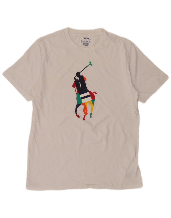 Футболка с рисунком Polo Ralph Lauren для мальчиков, топ 15–16 лет, размер XL, белый хлопок