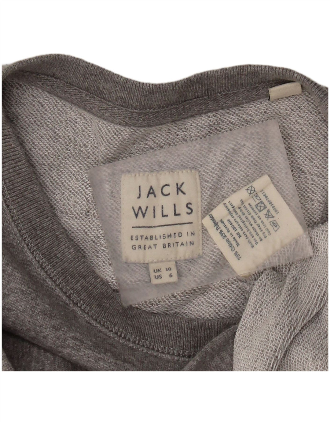 Женский свитер с рисунком JACK WILLS, размер UK 10, маленький, серый, хлопок