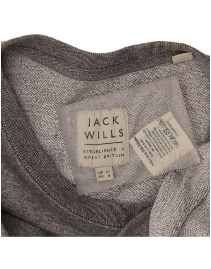 Женский свитер с рисунком JACK WILLS, размер UK 10, маленький, серый, хлопок