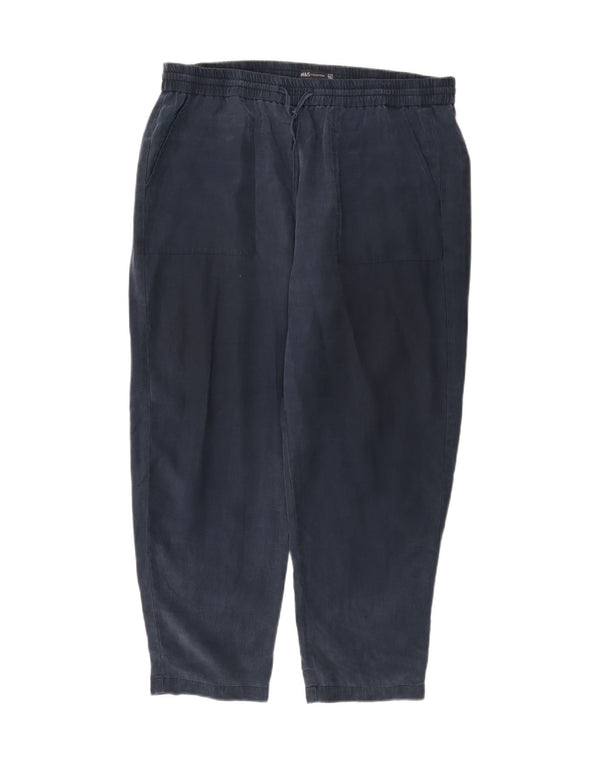 Женские брюки чинос с высокой талией Marks & Spencer UK 18 XL W38 L26 Темно-синие