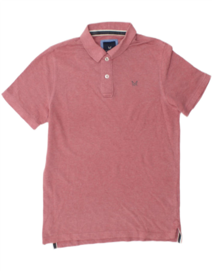 Crew Clothing Мужская рубашка поло из хлопка среднего розового цвета
