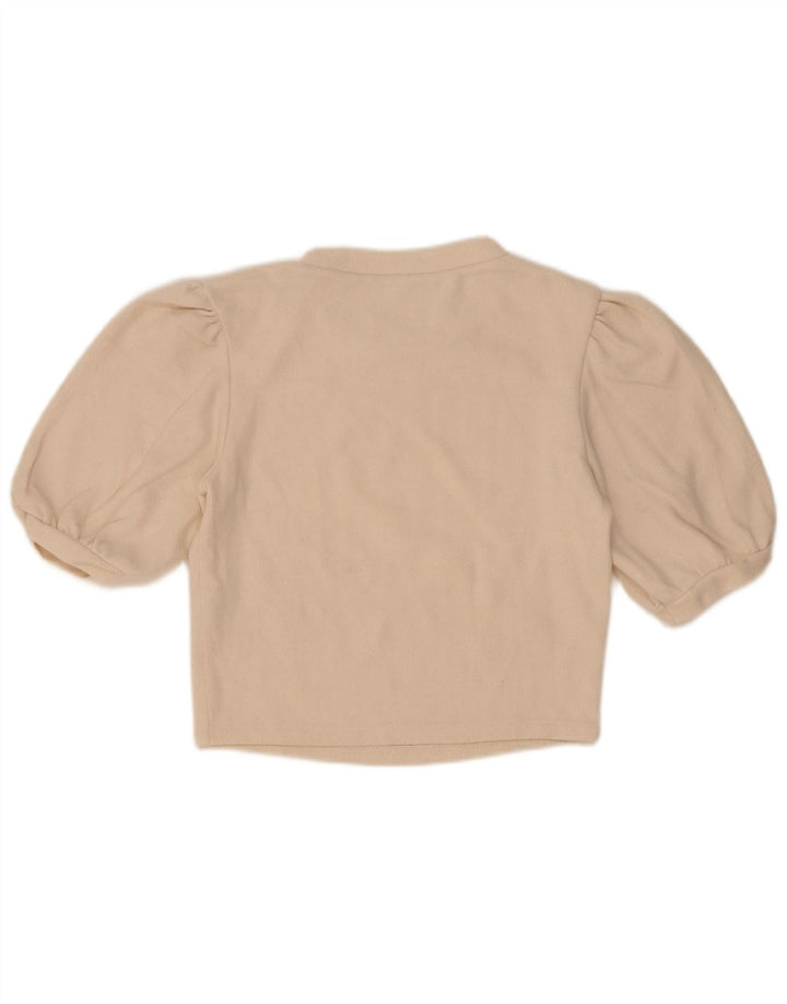 Женская укороченная блузка Zara UK 10, маленький размер, бежевый хлопок