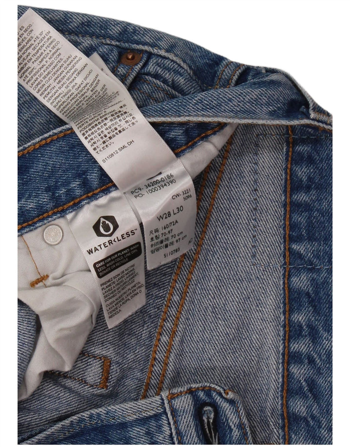 Мужские прямые джинсы LEVI'S 501 W28 L30 синие, хлопок
