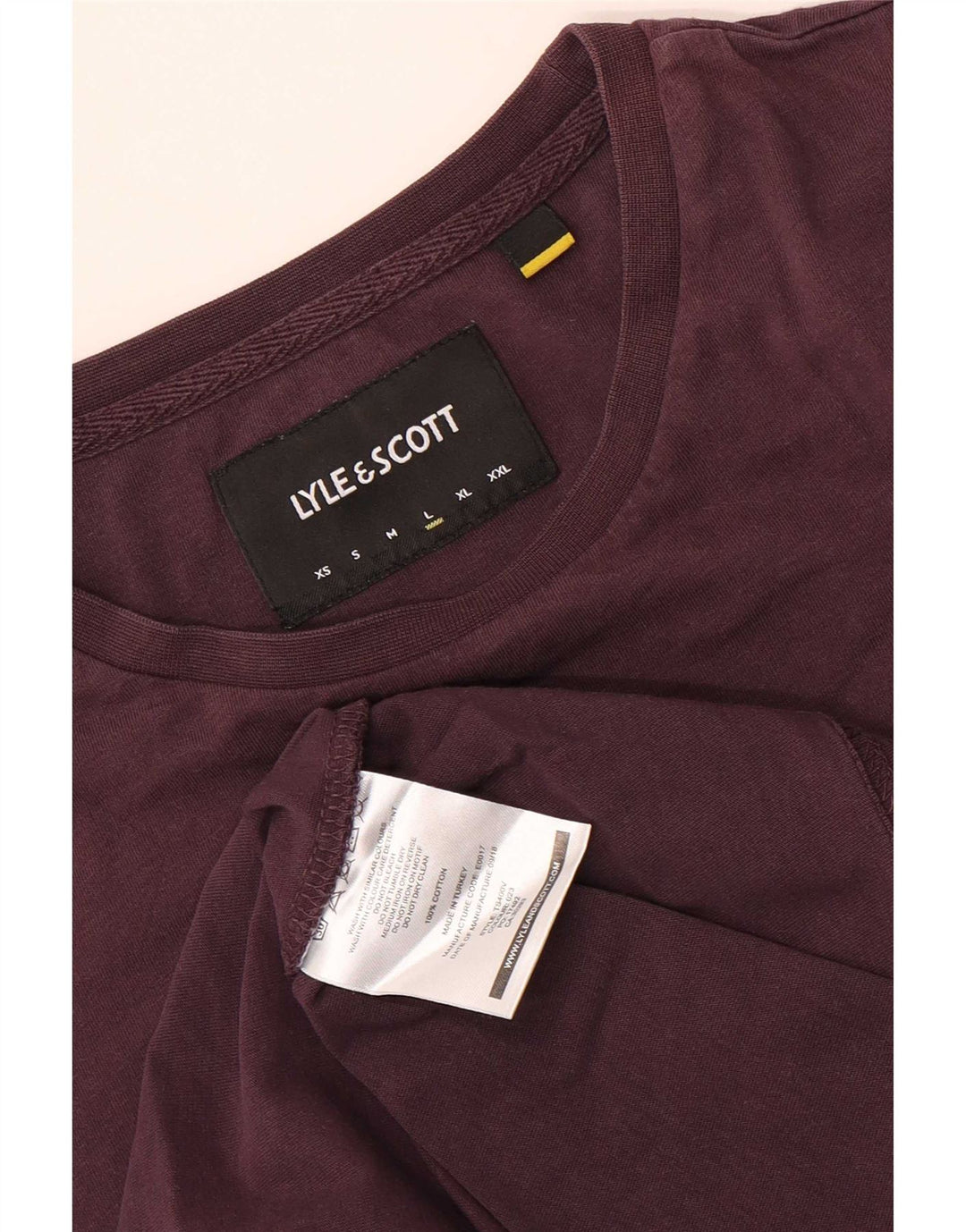 Мужская футболка Lyle & Scott, большой темно-бордовый хлопок