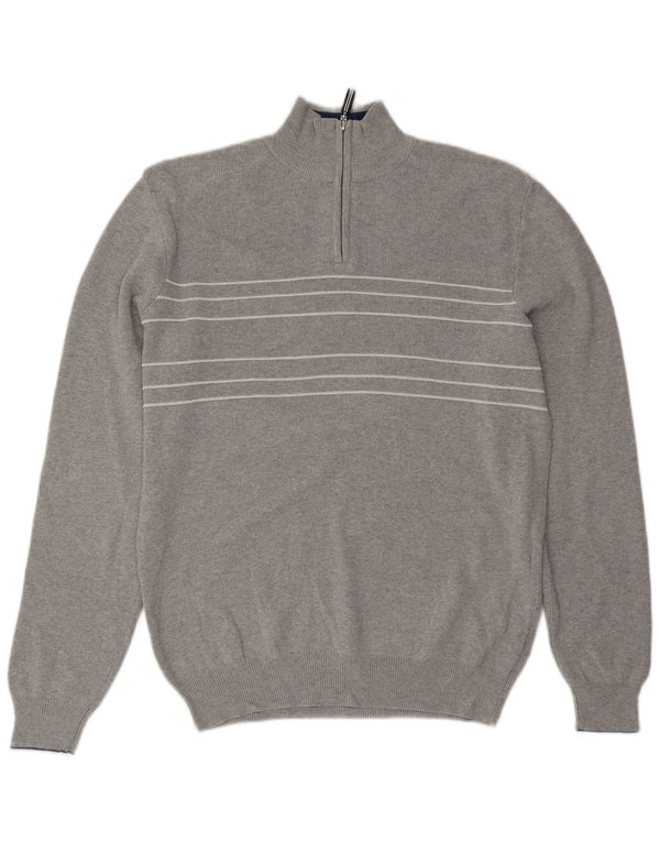 Marks & Spencer Mens Blue Harbour Zip Neck Jumper Sweater Small Grey