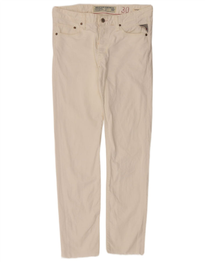 REPLAY Womens Hamwell Slim Jeans W30 L34 White Cotton