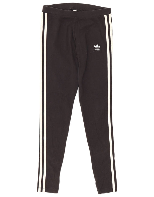 Женские леггинсы Adidas UK 10, маленькие черные хлопковые