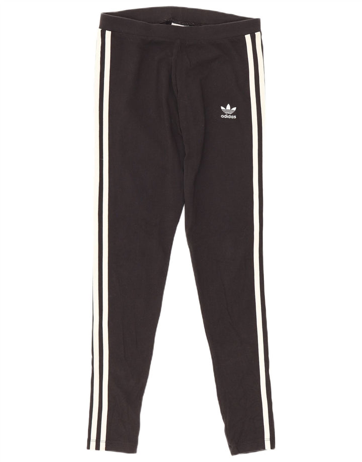 Женские леггинсы Adidas UK 10, маленькие черные хлопковые