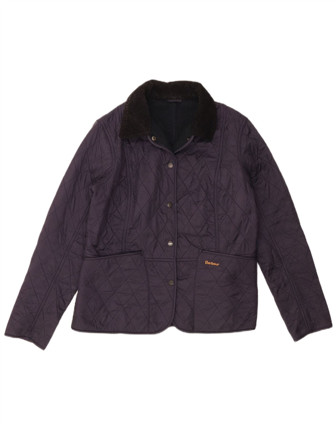 Женская стеганая куртка Barbour UK 14, большая, темно-синяя, с цветными блоками