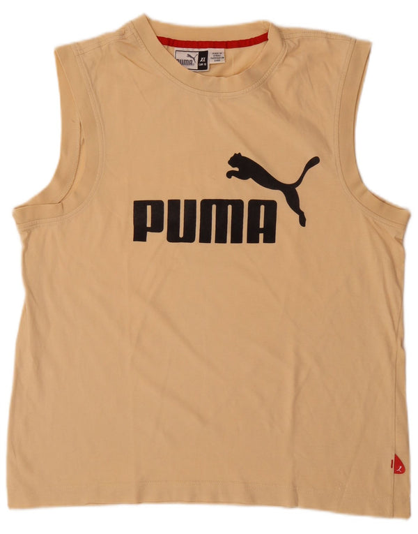 Жилет с рисунком Puma для мальчиков 15-16 лет, желтый хлопок, размер XL