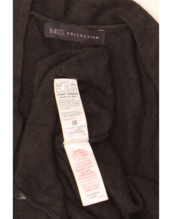 Женский открытый кардиган Marks & Spencer UK 14, средний черный акрил