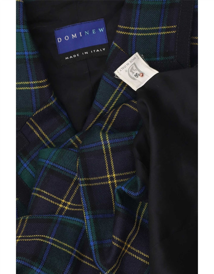 Женский пиджак Dominew на 3 пуговицах IT 50 XL, зеленая клетка из натуральной шерсти