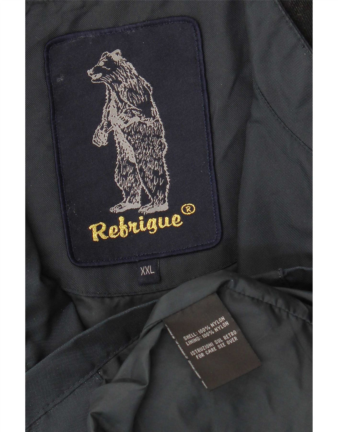 Мужская куртка-бомбер Refrigue UK 44 2XL Темно-синяя, нейлон с цветными блоками