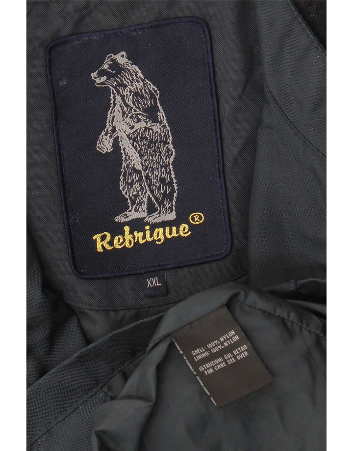 Мужская куртка-бомбер Refrigue UK 44 2XL Темно-синяя, нейлон с цветными блоками