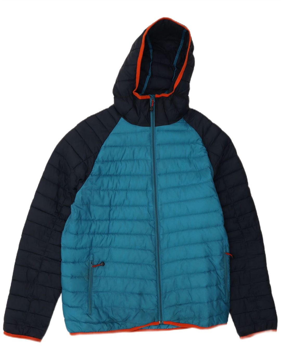 Мужская стеганая куртка с капюшоном Jack Wolfskin, Великобритания, 36/38, средний синий, цветные блоки